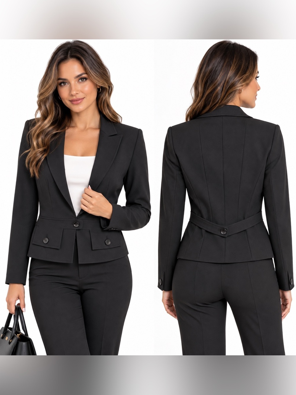 Body by Victoria Black Fitted Blazer Jacket Size 4